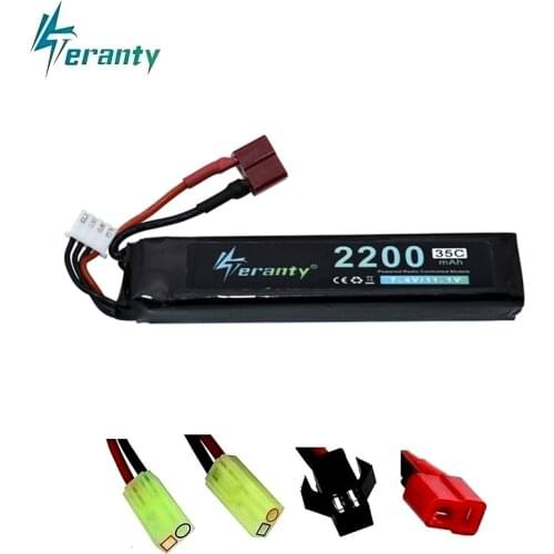 3S Water Gun battery 102mm with T Plug 11.1V 2200mAh Lipo Battery for M4 AK47 Mini Airsoft BB Air Pistol Electric Toys RC Parts