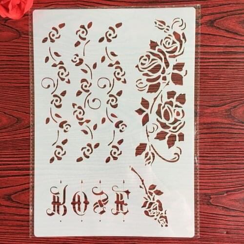 A4 29 *21cm Flowers DIY Stencils Wall Painting Scrapbook Coloring Embossing Album Decorative Paper Card Template,wall