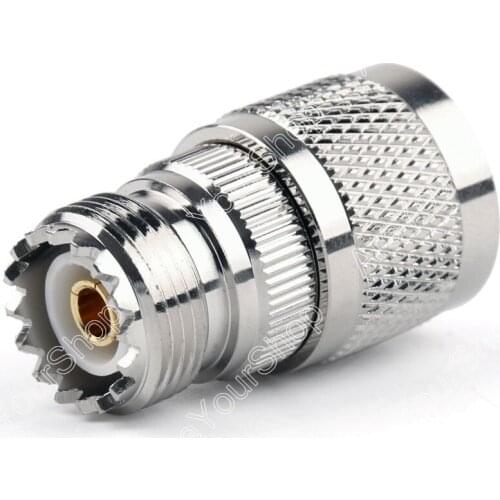 Areyourshop Hot Sale 1 Pc Adapter SO239 UHF Jack Female To N Male Plug RF Connector Straight Nickel plating