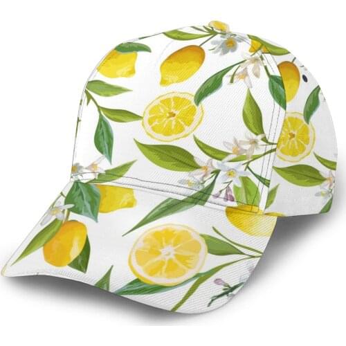 CINESSD Fruits Lemon Floral Pattern Baseball Cap Fashion Men Hat Cap Summer Dad Hat Male Sports Hat