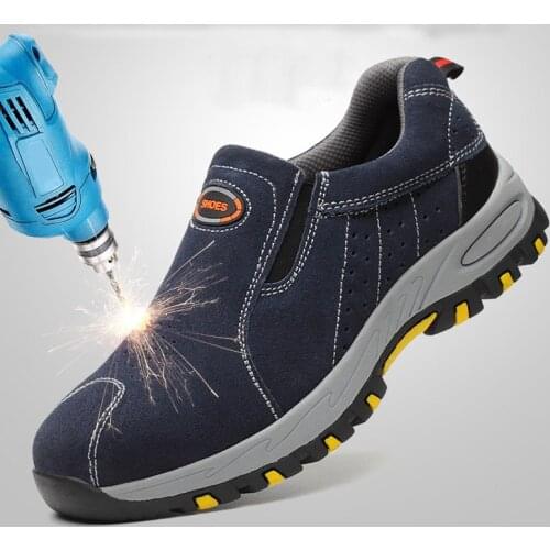 Outdoor Hiking Men Fashion Summer Steel Toe Safety Work Shoes Breathable No-Slip Casual Male Labor Insurance Anti-piercing Boots