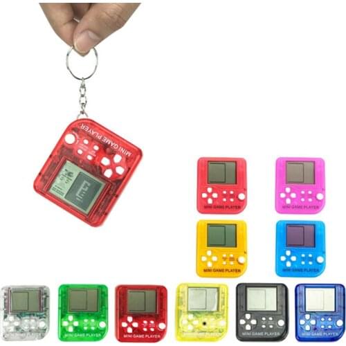 For Kids Game Gifts Keyring Color RandomElectronic Game Machine Education Classical Mini Tetris Keychain Toys