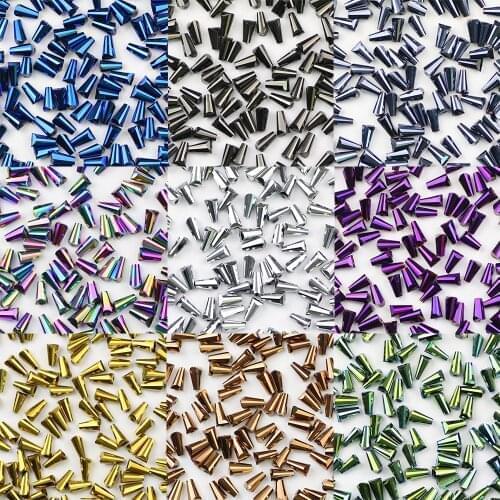 YHBZRET Tower shape Austrian crystal beads 3*6mm 98pcs Plating Color conical Spacer loose beads For Jewelry Making bracelet DIY