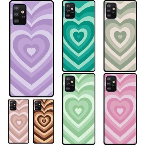 Latte Love Brown Heart Aesthetic Case For Samsung A72 A52 A42 A32 A12 A20e A21S A02S A10 A40 A50 A70 A51 A71 A31 A41 Cover