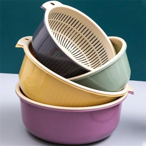 Basket Double-Layer Household Washing And Vegetables Hollow Storage kitchen gadgets and accessories fruit vase Sink Filter 2021