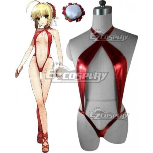 Fate Exra CCC Saber Nero Claudius Swimsuit Girls Summer Party Swimming Pool Suit Adult Bathing Suit Cosplay Costume E001