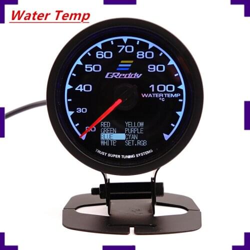 Racing Gauge GReddi Multi D/A LCD Digital Display Water Temperature Gauge Car Gauge 2.5 Inch 62mm 7 Color in 1