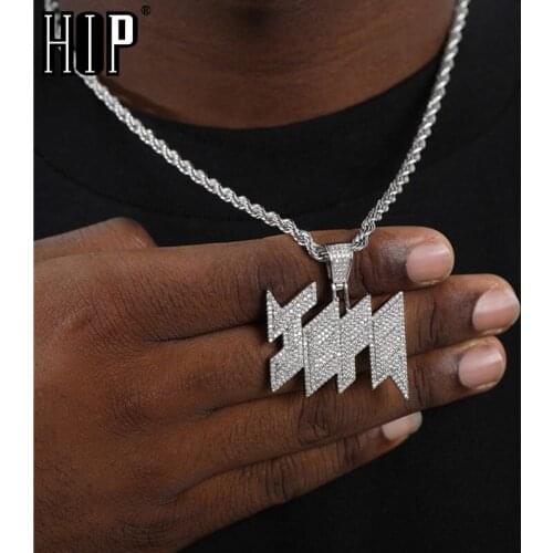 Hip Hop Iced Out AAA Bling Micro Paved CZ Zircon JEFE Pendants & Necklaces For Men Rapper Jewelry With Tennis Chain