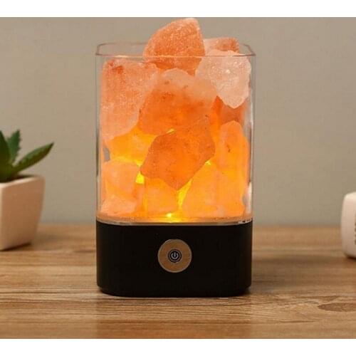 Crystal Natural Himalayan Salt Lamp USB Led Multicolor Night Light Table Lava Lamps for Bedroom Bedside Bed Fixtures Home Decor