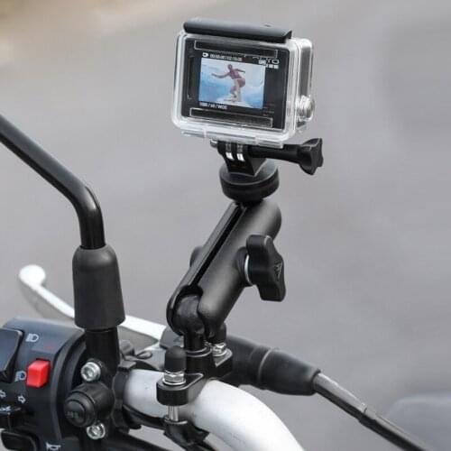 Motorcycle Bike Camera Holder Handlebar Mirror Mount Bracket 1/4 Metal Stand For GoPro Hero8/7/6/5/4/3+ Action Cameras Accessory
