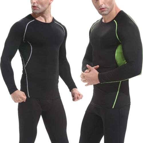 2019 Mens Compression Baselayer Top Cool Dry Moisture Athletic Long-Sleeve Shirt