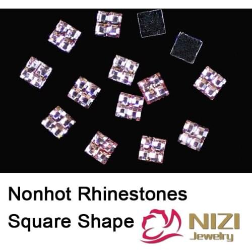 Non Hotfix Rhinestones 20g Resin Flatback Square Shape Loose Imitation Glue On Beads For Jewelry Garment Phone Case Accessories