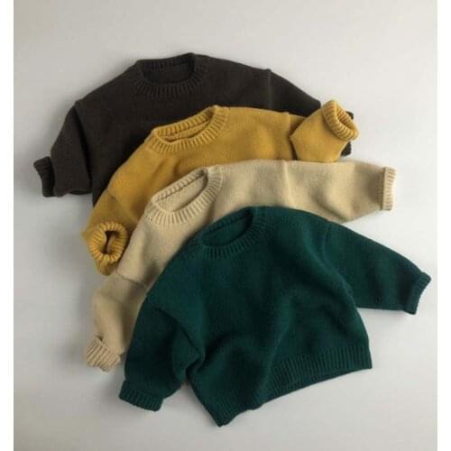 New Baby Boys Clothes Sweater Autumn Winter Girls Child Clothes Girls Korean Pullover Kids Clothing solid color Knitted Sweater