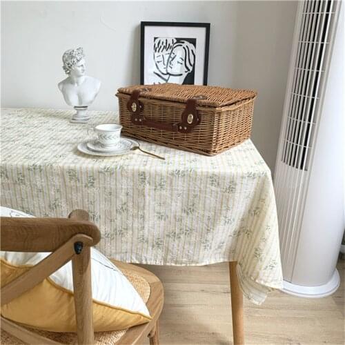 Pastoral Fresh Floral Tablecloth French Placemat Coffee Table Cloth Korean Fashion Table Cover Picnic Cloth Background Cloth