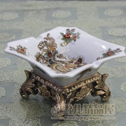 Gray Tiny European style crack ceramic cigarette ash cylinder fashion home large resin cigarette ash cylinder fashion creative p