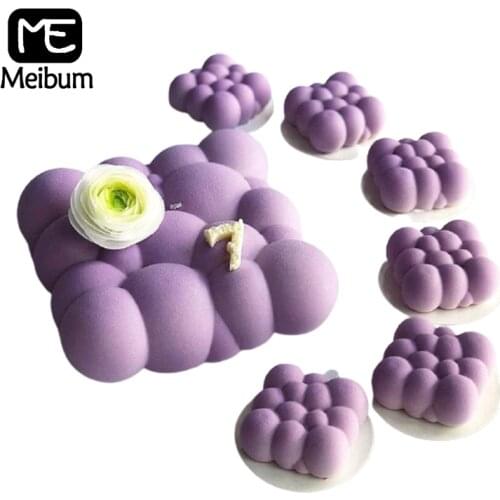 Meibum 2 Types Silicone Cake Mold Auspicious Clouds Mousse Moulds Non-Stick Dessert Decorating Tools Pastry Baking Bakeware