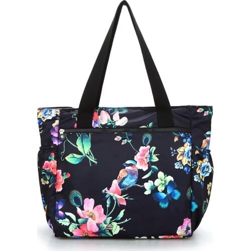 Floral Big Shoulder Bag Lightweight Large Capacity Casual Bag Waterproof Oxford Rural style Handbag Women Fashion Travel Bag