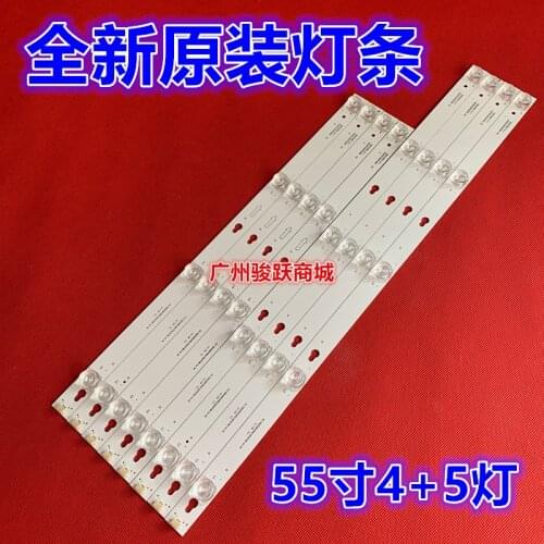 10 Set LED Backlight strip Lamp For L55P2-UDN 55D2900-4x4+4x5-3030C B55A658U 55U6700C 55D2900 YHE-4C-LB5504-YH01J 55HR330M05A6