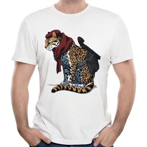 Funny Revolver Ocelot Design T-Shirt Unique Fashion Men T-Shirt Animal Print Casual Tees Summer Tops Cool T-Shirt