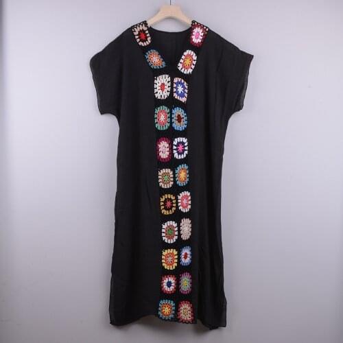 Womens Summer Long beach Dress Maxi Solid Cover Up Not Fixed Crochet Flower Womens Coverups 2021 Vocation Holiday Beach Outlet