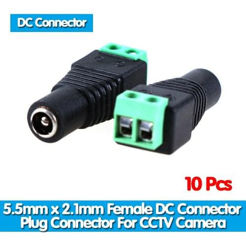 10Pcs 2.1 x 5.5mm DC Power Female Plug Jack Adapter Connector Plug for CCTV DVR LED Strip Light