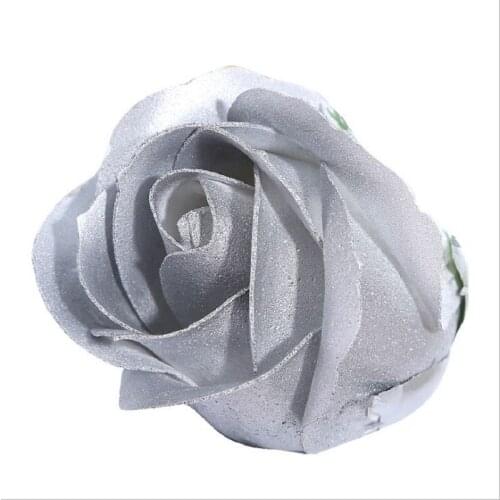 100pcs Metallic soap flower Rose head DIY soap flower gift box for valentines day The florist supplies materials