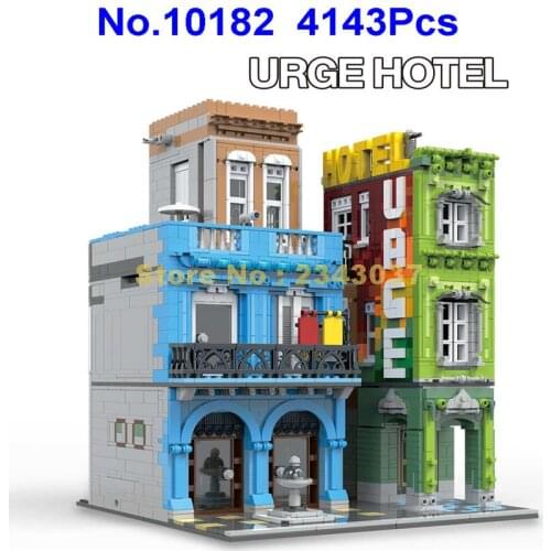 10182 4143pcs Urban Street View Architecture Urge Hotel Model Building Blocks Toy