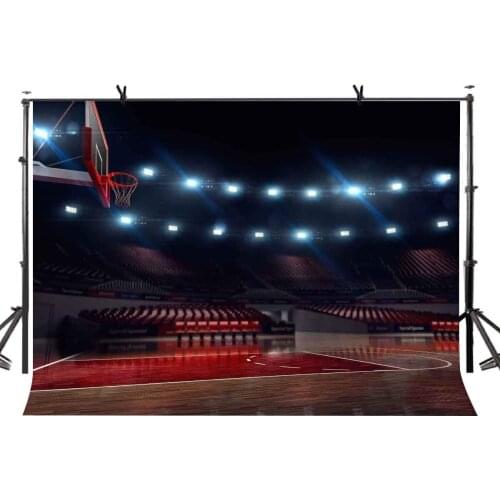 150x210cm Empty Basketball Court Backdrop Empty Basketball Court Lone Basketball Basket Photography Background