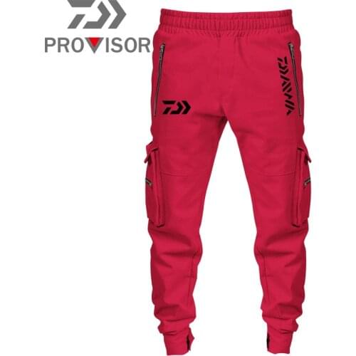2021 Daiwa Spring Fishing High Waist Cargo Pants Sports Loose Pants Harajuku Velvet Cargo Pants Elastics Fishing Trousers