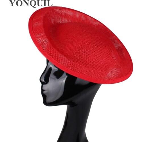 30CM Big Millinery Fascinators Base RED Party Hat Imitation SINAMAY DIY Hair Accessories Cocktail Headpieces 3Colors NEW ARRIVAL