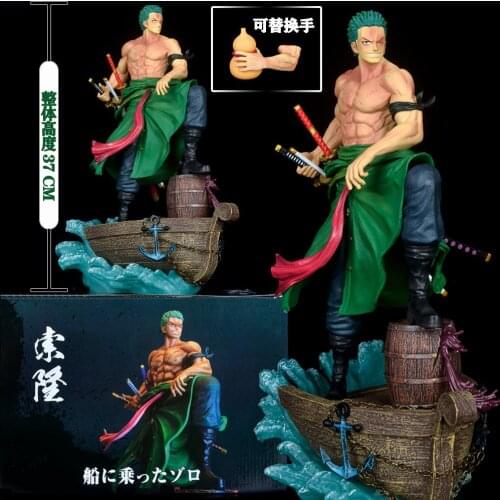37CM Hot Sale Japanese Anime One Piece Roronoa Zoro Figurine Ver. Pvc Action Model Collection Cool Stunt Figure Toy boxed