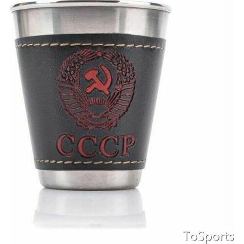 4Pcs/set 70 ML Camping Cup Outdoor Tableware Travel Cups Water Mugs Stainless Steel Wine Beer Cup PU Leather Picnic Hiking Beach