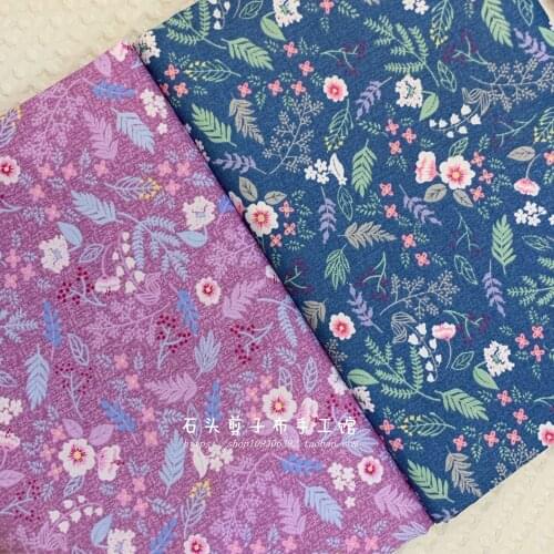 50*160cm Two-color Plant Flower Pure Cotton Twill Printed Fabric Handmade Bedding DIY Tablecloth Pure Cotton Fabric