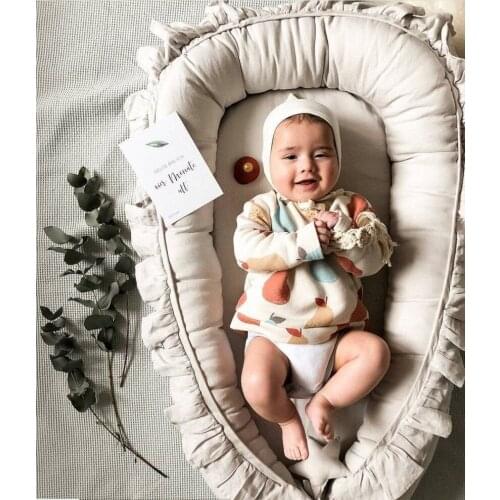 95x60cm Removable Sleeping Nest for Baby Bed Crib with Pillow Travel Playpen Cot Infant Toddler Infant Cradle Mattress
