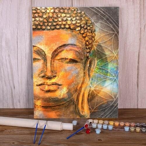 Abstract Buddha Face DIY Paint By Numbers Set Oil Paints 40*50 Painting On Canvas New Design For Wholesale