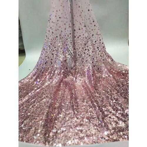 Africa France sequined tulle lace fabric 2021 high quality lace embroidery women dress Nigeria lace fabric D36331