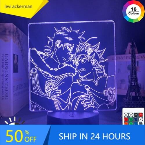 Acrylic 3d Lamp Anime Black Clover Asta Light for Bed Room Decor Colorful Nightlight Black Clover Table Lamp Yuno Grinbellor