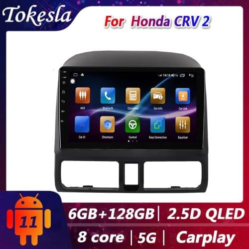 Tokesla 9" Android 11 Car Radio For Honda CRV 2 2001- 2006 Car Auto Central Multimedi Gps Navigation bluetooth Dvd Player Mp5 5G
