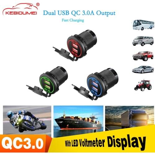 Cigarette Lighter Socket Car USB 12V-24V Cigarette Powerful Lighters QC3.0 Fast Charging Phone Ipad Charge Electronics Accessor