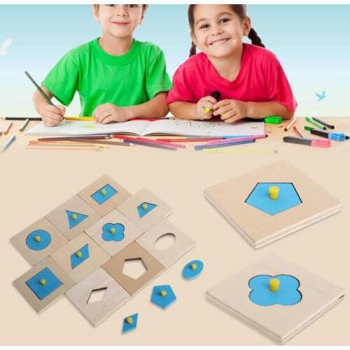 1 Set Baby Geometric Learning Toys Montessori Shapes Sorting Puzzle Geometry Board Education Preschool Kids Toys Wholesale