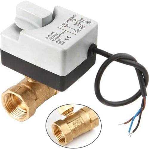 Ac220V Dn25 2 Way 3 Wires Motorized Ball Valve Electric Actuator With Manual Switch Promotion