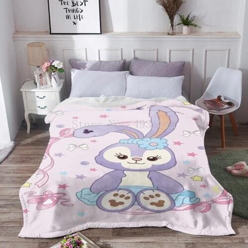 Disney StellaLou Duffy Flannel Blankets Babies Knee Cushion Cover Dual-use Office Nap Casual Blanket Throw on Bed Sofa Car Decor
