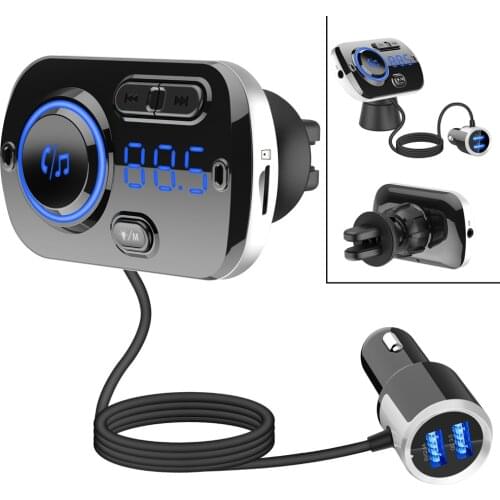 FM Transmitter Bluetooth 5.0 Car FM Modulator QC3.0 Dual USB Charger Auto Handsfree Car Radio Mp3 Player FM Audio Power Adapter