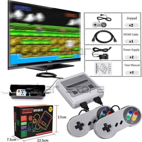 New Built-in 621 Retro Classic Games Super HD Output 8 Bit SNES Mini Video Game Console Family TV Gaming Console with 2 Gamepad