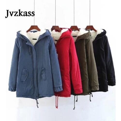 Jvzkass 2019 new winter new long loose hooded large fur collar coat tooling cotton womens plus velvet thickening Z326