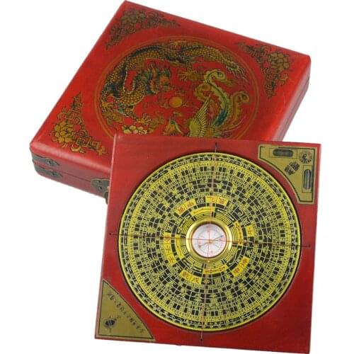 Chinese Feng Shui Dragon & Phoenix Compass Luo Pan Tool H1022