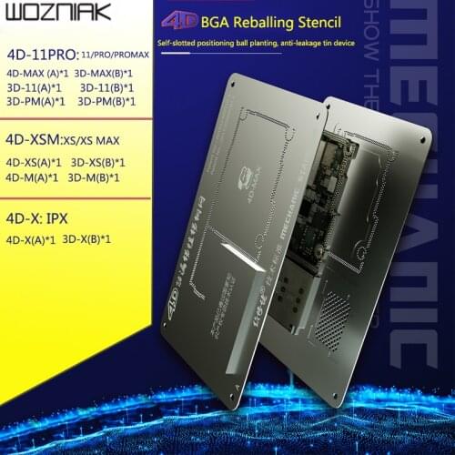 MECHANIC 4D-11 PRO For iPhone 11/11 Pro/11 Pro Max X XS XSMAX 3D 4D BGA Reballing Stencil Motherboard Middle Layer Planting Tin