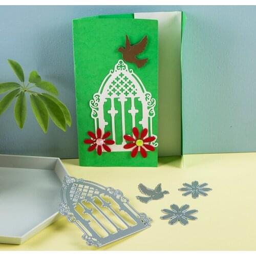 Metal Cutting Dies Lace Birdcage Flower Bird Frame Dies Stencils for Scrapbooking dies card Paper Photo Craft dies Template Dies