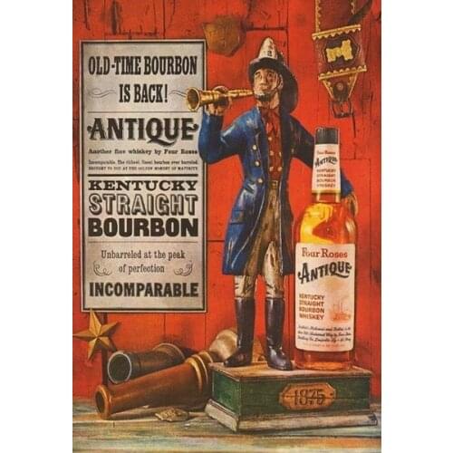 Four Roses Bourbon Whiskey Blechschild Schild Metal Tin Sign