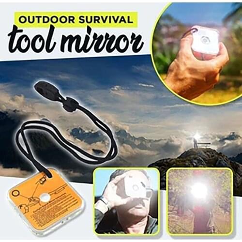Outdoor Camp Multifunctional Survival Emergency Rescue Signal Mirror Field Survival Practical Whistle Sos First Aid #P2